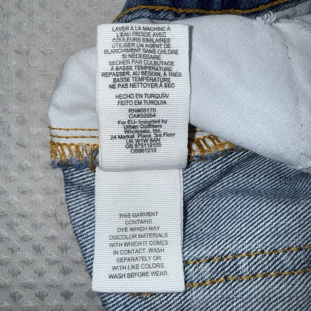Free People Women's 25 Blue Denim Mini Skirt Floral Embroidered Studded Fringe